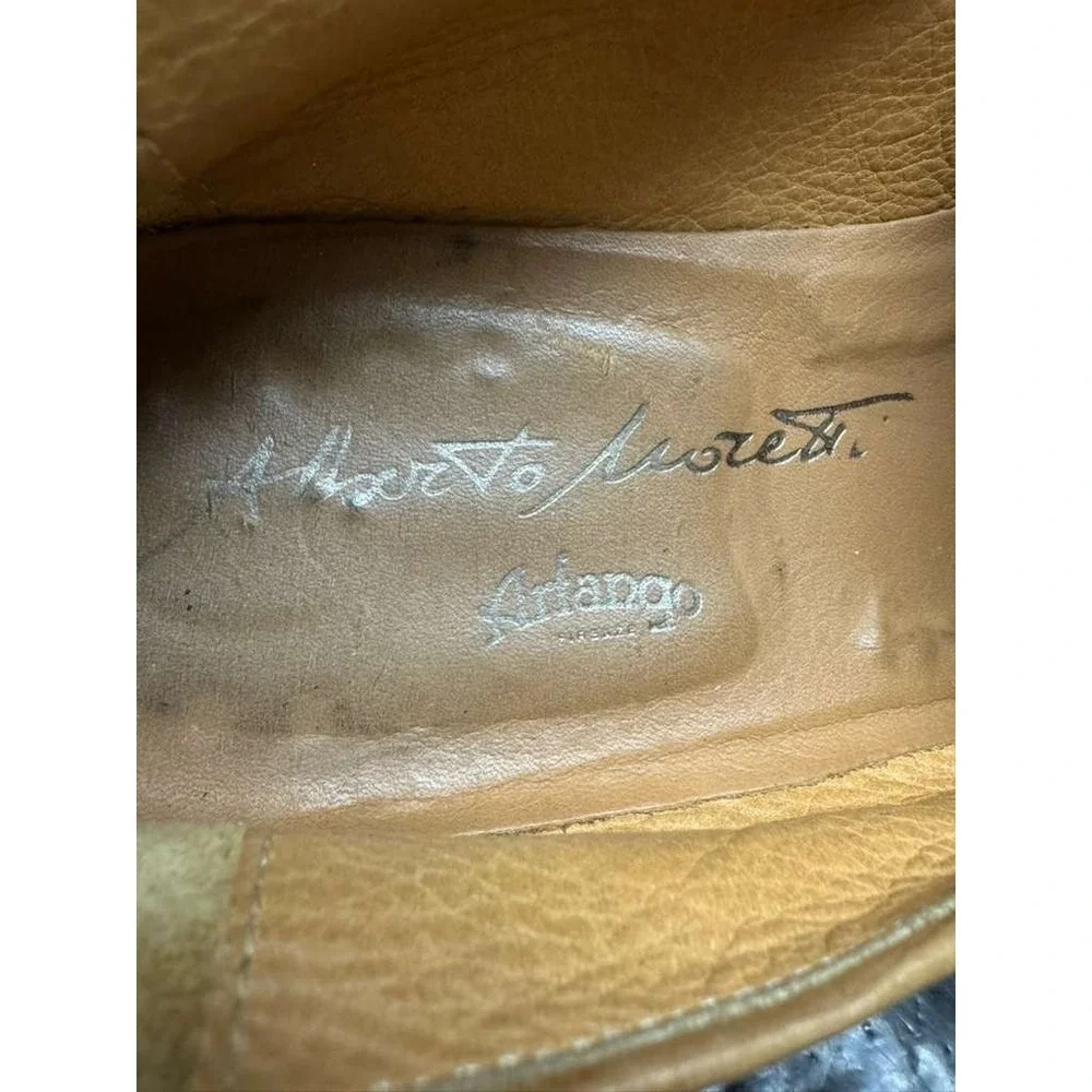 Alberto‎ Moretti Arfango Leather Slip-On Loafers Light Brown Mens Size 8 US